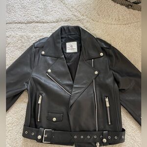 Anine Bing Black Benjamin Moto Leather Jacket